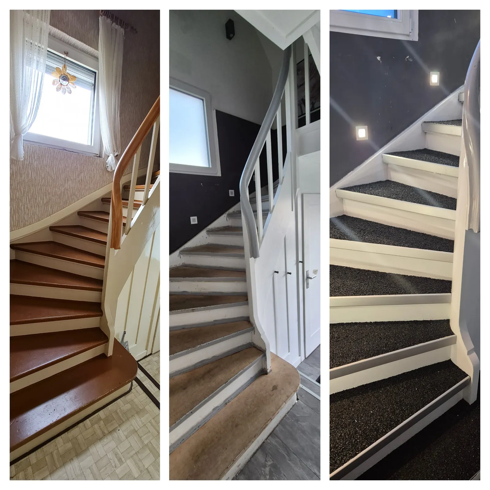 Innentreppe mit Steinteppich renoviert – Vorher/Nachher – Renovatore Lüdenscheid